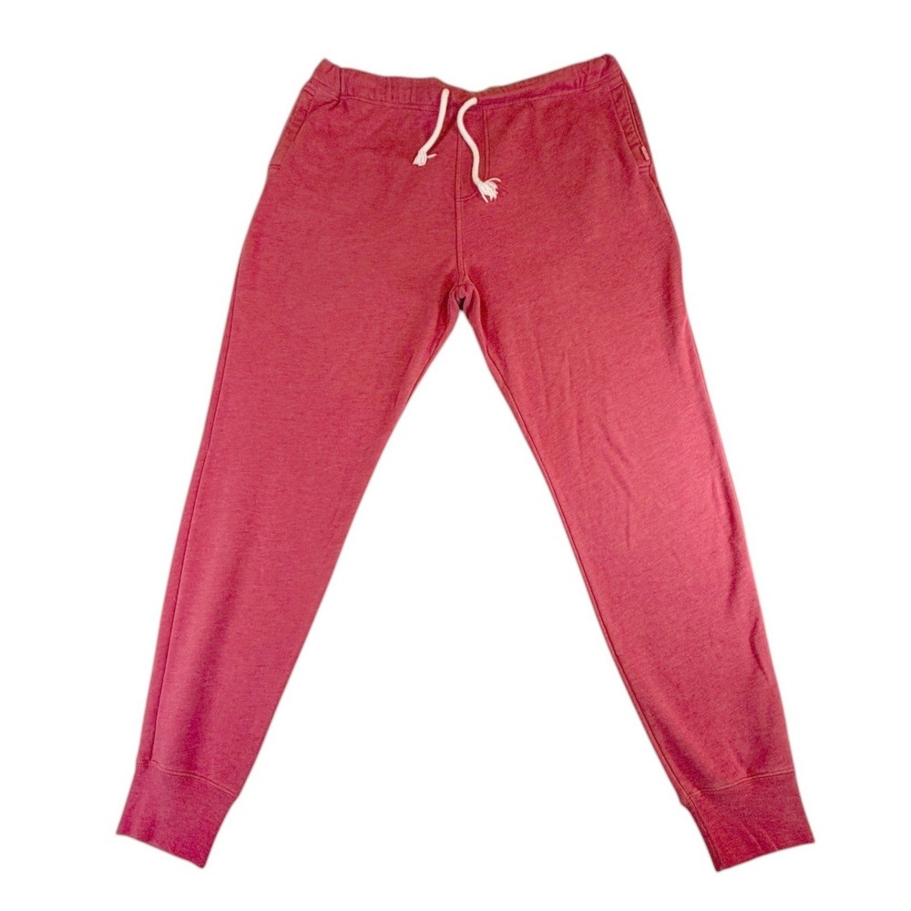 Hollister Womens XL Red Heathered Fleece Joggers Drawstring Sweatpants